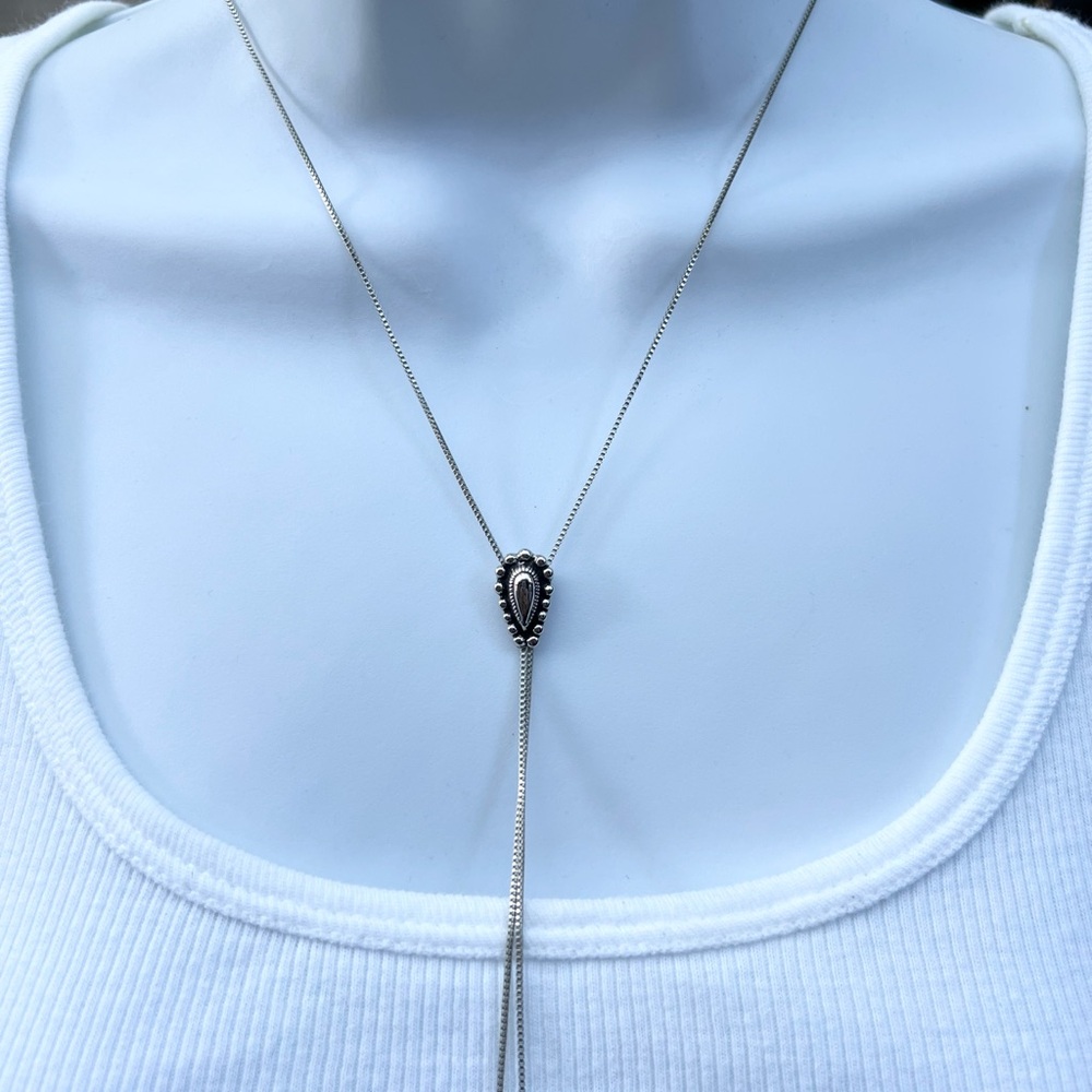 Vanessa Mooney Silver Lariat Necklace